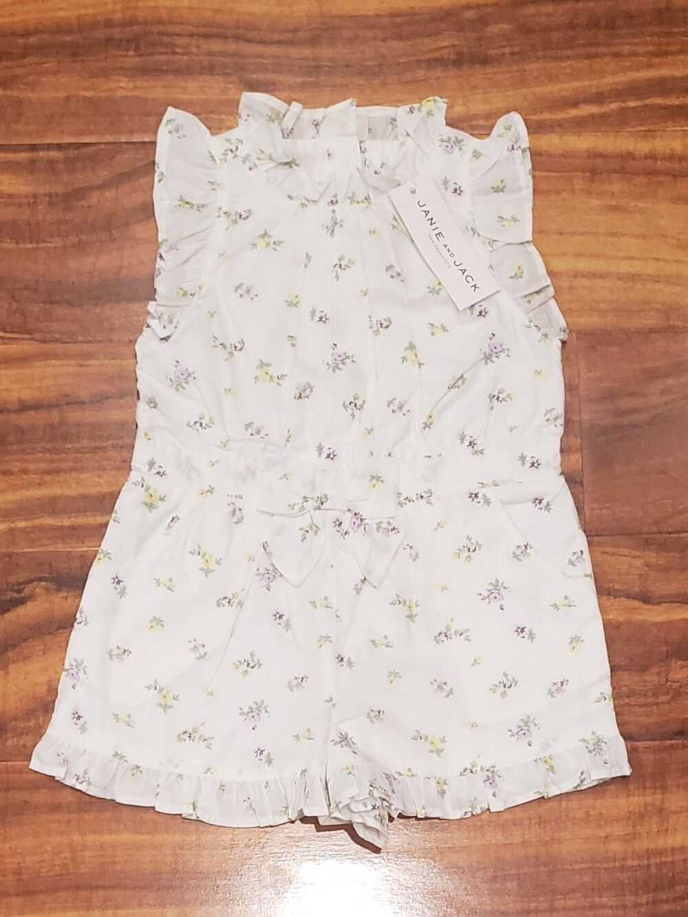 Janie and Jack NWT 2T ivory romper with purple floral print